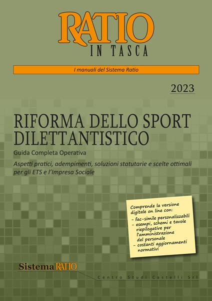 Riforma dello sport dilettantistico. Guida completa operativa - copertina