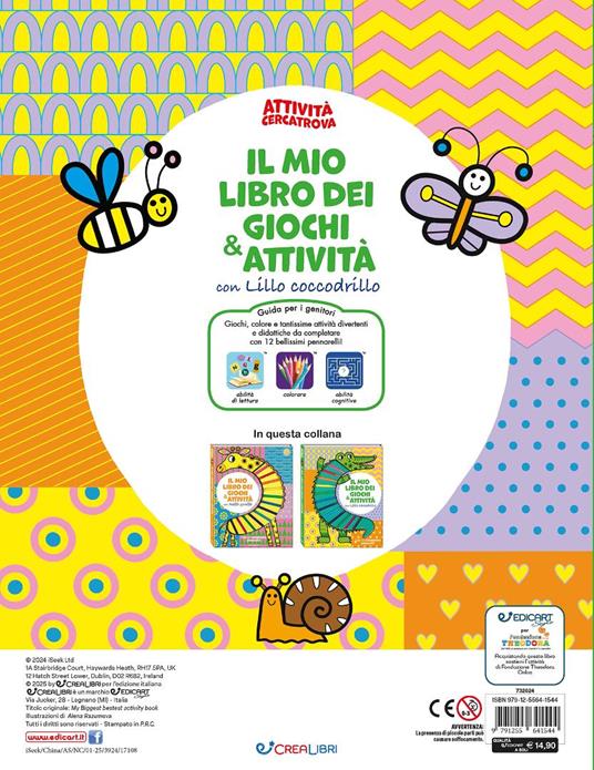 Il mio libro dei giochi & attività con Lillo Coccodrillo. Ediz. illustrata. Con 12 pennarelli - 3