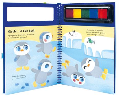 Amici animali. Disegna e colora con le dita. Dita colorate. Ediz. a colori. Ediz. a spirale. Con 5 inchiostri colorati per dita - 3