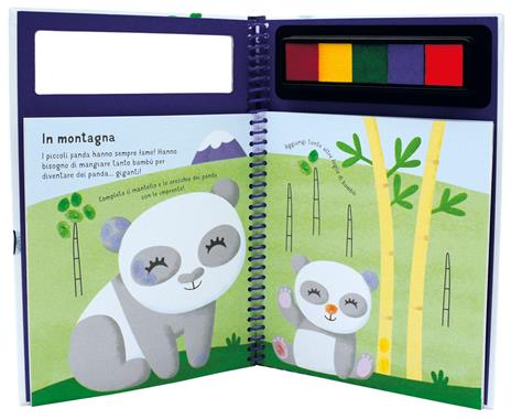 Amici animali. Disegna e colora con le dita. Dita colorate. Ediz. a colori. Ediz. a spirale. Con 5 inchiostri colorati per dita - 5