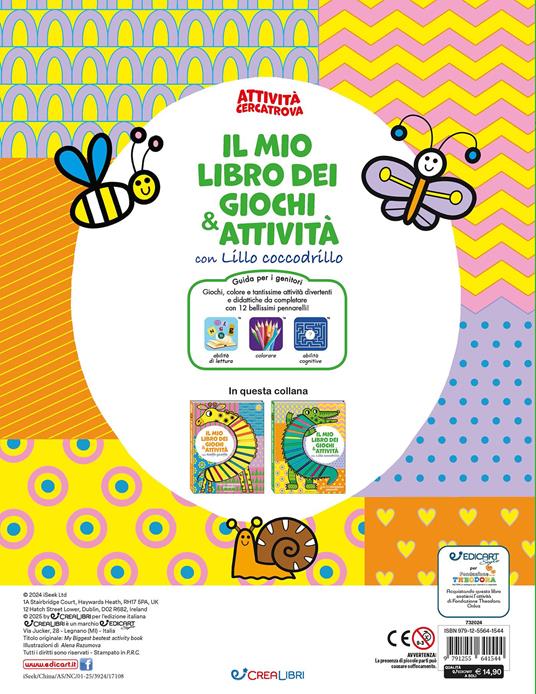 Il mio libro dei giochi & attività con Lillo Coccodrillo. Attività cercatrova. Ediz. illustrata. Con 12 pennarelli - 4