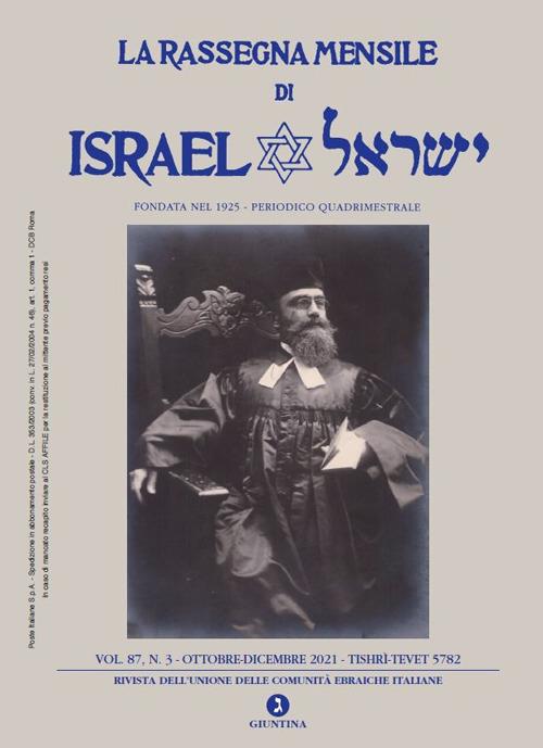La rassegna mensile di Israel. Vol. 87/3 - copertina