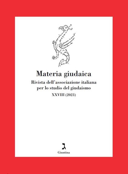 Materia giudaica. Rivista dell'Associazione italiana per lo studio del giudaismo (2023). Vol. 28 - copertina