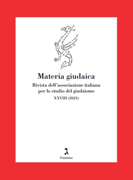 Materia giudaica. Rivista dell'Associazione italiana per lo studio del giudaismo (2023). Vol. 28 - copertina