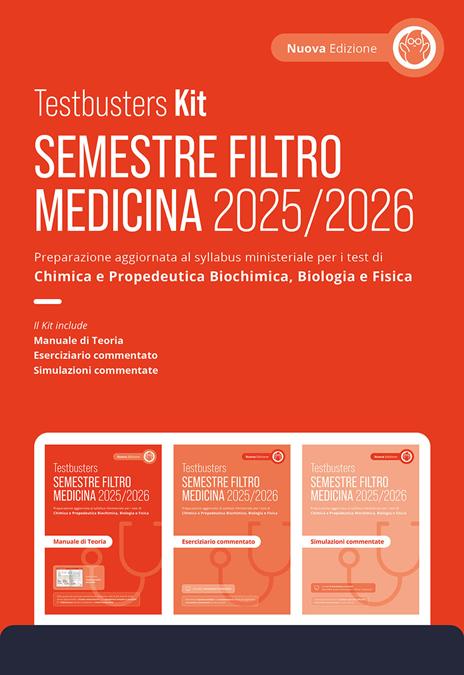 Testbusters. Ammissione a Medicina 2025/2026. Kit. Preparazione per gli esami di chimica e propedeutica biochimica, biologia e fisica - copertina