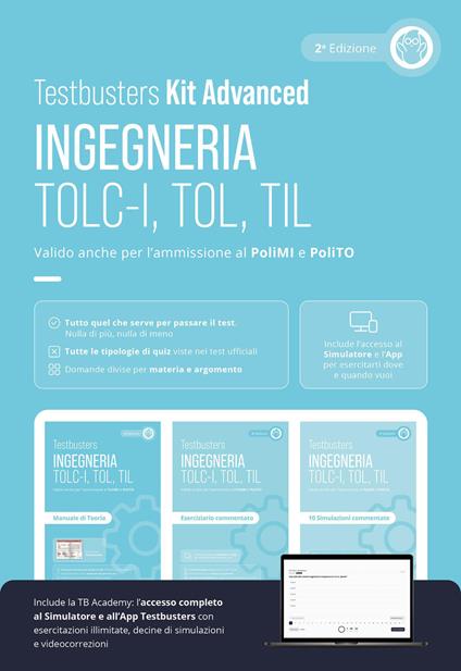 Testbusters. Ingegneria. TOLC-I, TOL, TIL. Kit advanced - copertina