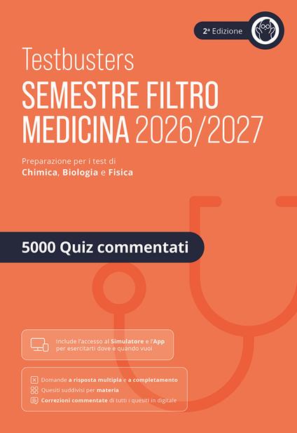 Testbusters. Eserciziario 5000 quiz. Semestre filtro 2026/2027 - copertina
