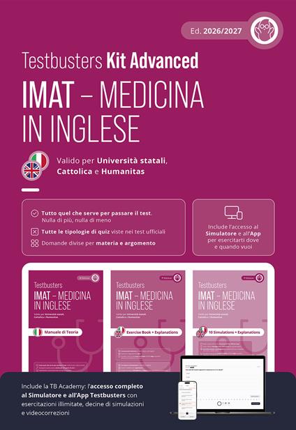 Testbusters. IMAT. Medicina in inglese. Kit advanced. Con simulatore e app - copertina