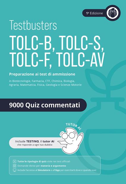 Testbusters. TOLC-BSFAV. Eserciziario 9000 quiz - copertina