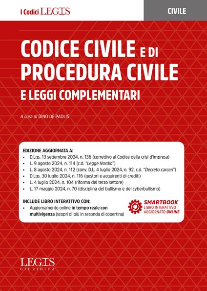 Codice civile e di procedura civile e leggi complementari - copertina