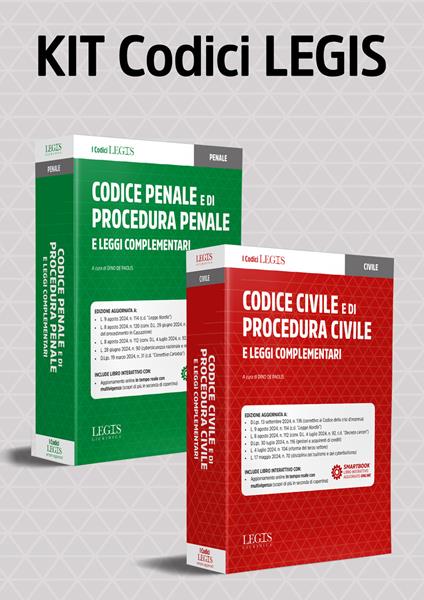 Kit Codici Legis (Codice civile e procedura, Codice penale e procedura, Leggi complementari). Con aggiornamento interattivo online - copertina