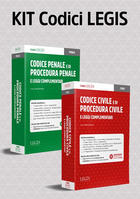 Kit Codici Legis (Codice civile e procedura, Codice penale e procedura, Leggi complementari). Con aggiornamento interattivo online - copertina