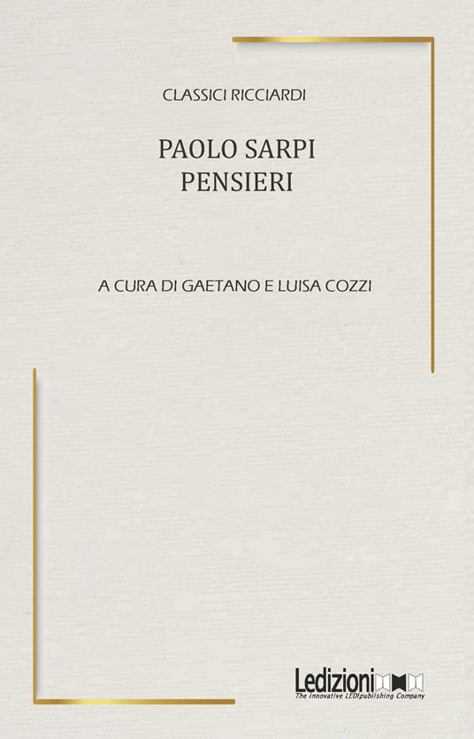 Pensieri - Paolo Sarpi - copertina