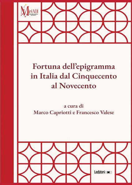 Fortuna dell'epigramma in Italia dal Cinquecento al Novecento - copertina