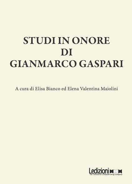 Studi in onore di Gianmarco Gaspari - copertina