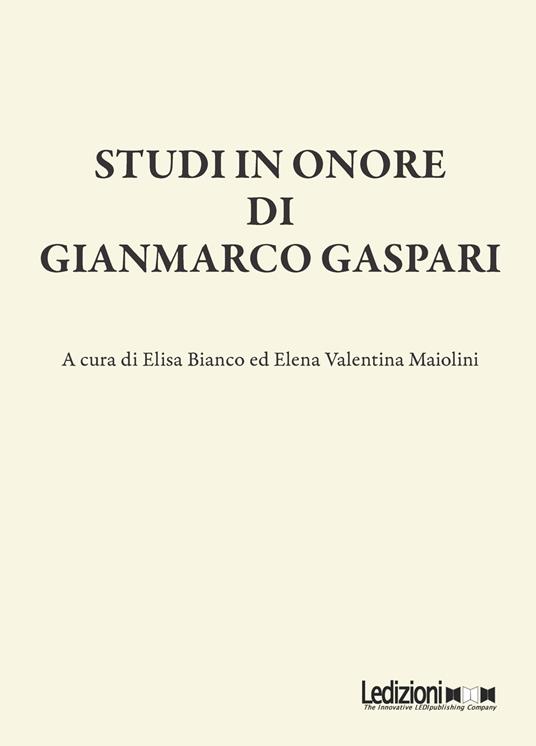 Studi in onore di Gianmarco Gaspari - copertina