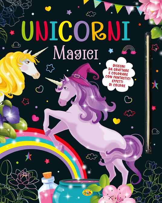 Unicorni magici. Disegni da grattare e colorare. Ediz. illustrata - copertina