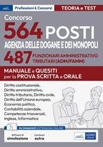 Concorso 564 posti Agenzia Dogane e Monopoli