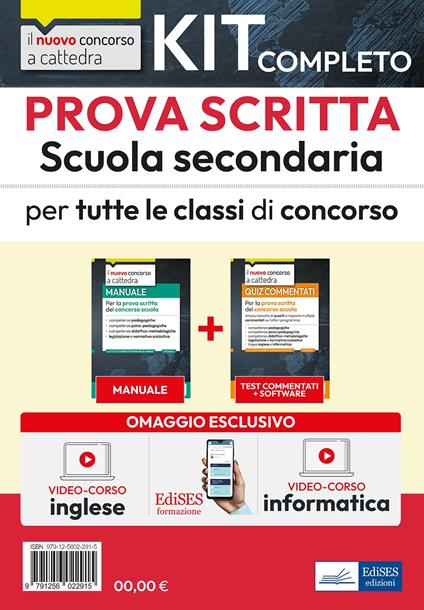Kit completo prova scritta scuola secondaria. Teoria e test per la prova scritta - copertina