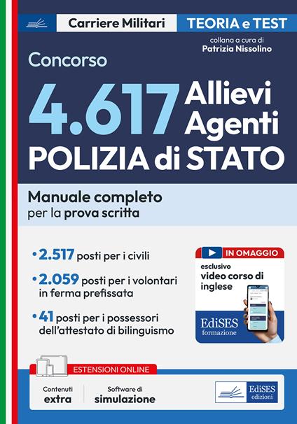 Concorso 4617 Allievi Agenti Polizia di Stato. Manuale completo per la prova scritta. Con software di simulazione - copertina