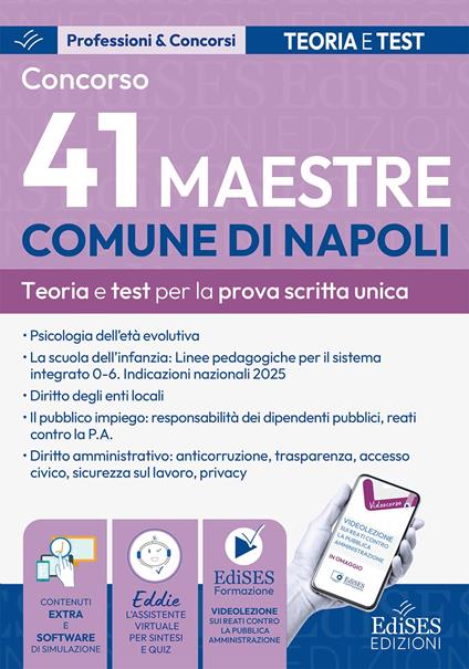 Concorso 41 Maestre Comune di Napoli. Manuale per la prova scritta unica. Con espansione online. Con software di simulazione - copertina