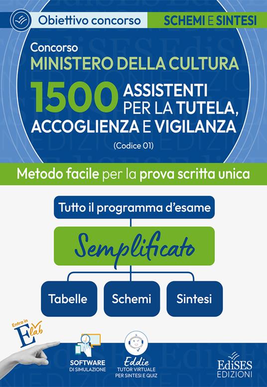 Concorso MIC. 1500 Assistenti per la tutela, accoglienza e vigilanza. Metodo facile per la prova scritta unica. Con estensioni online, software e Assistente virtuale - copertina