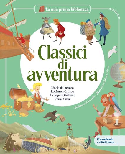 Classici di avventura: Robinson Crusoe-I viaggi di Gulliver-L’isola del tesoro-Dersu Uzala. Ediz. a colori - copertina