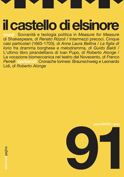 Il castello di Elsinore. 91 (2025). Vol. 91 - copertina