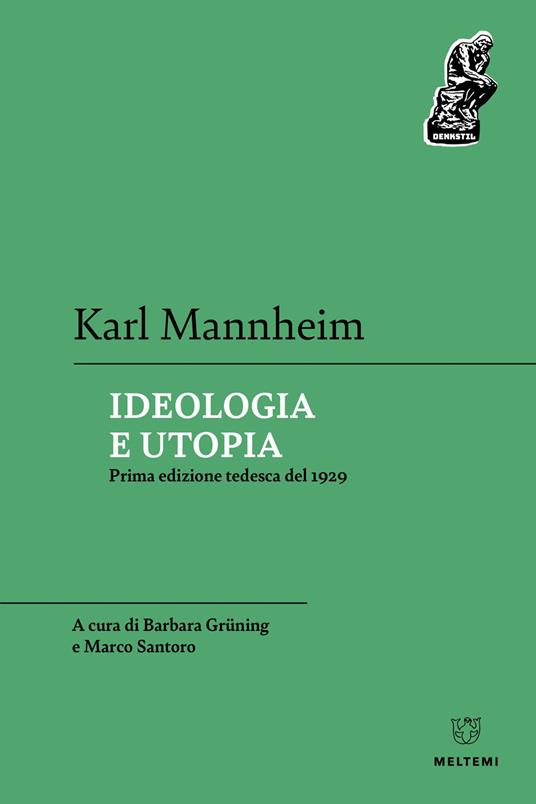 Ideologia e utopia. Prima edizione tedesca del 1929 - Karl Mannheim - copertina