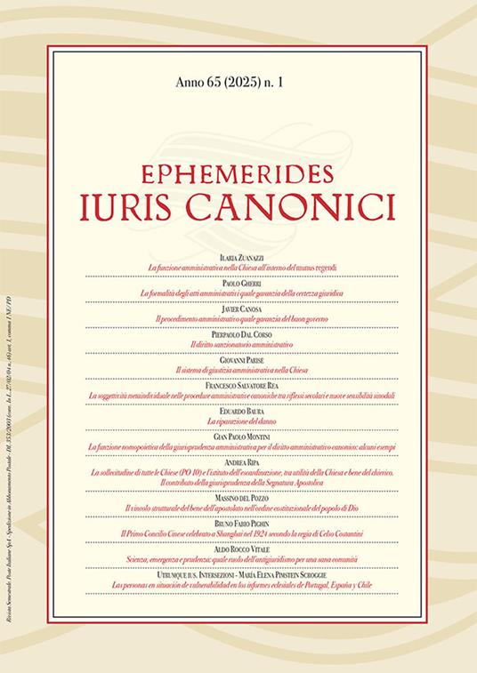 Ephemerides Iuris canonici (2025). Vol. 1 - copertina