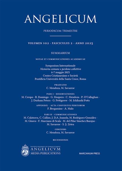 Angelicum (2025). Vol. 2 - copertina