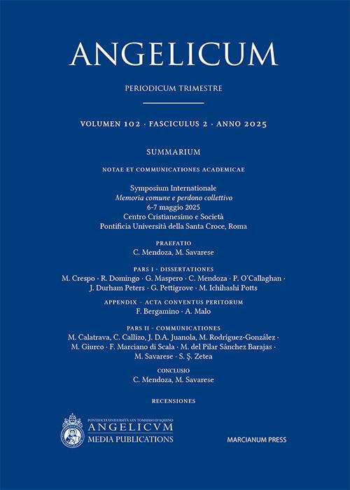 Angelicum (2025). Vol. 2 - copertina