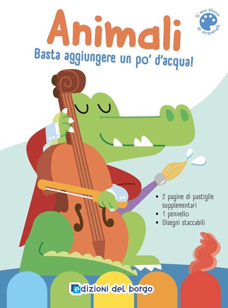 Animali. Il mio blocco di acquerelli. Ediz. a colori. Con acquerelli e pennello - copertina