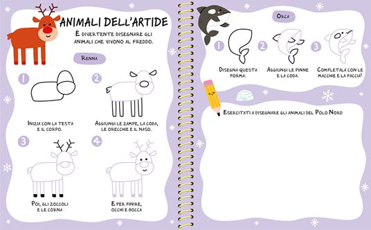 Simpatici animali. Scuola di disegno. Ediz. a spirale. Con 8 acquerelli. Con pennello. Con stencil - Danielle Mudd - 6