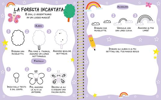 Creature magiche. Ediz. a spirale. Con 8 acquerelli. Con pennello. Con stencil - 4