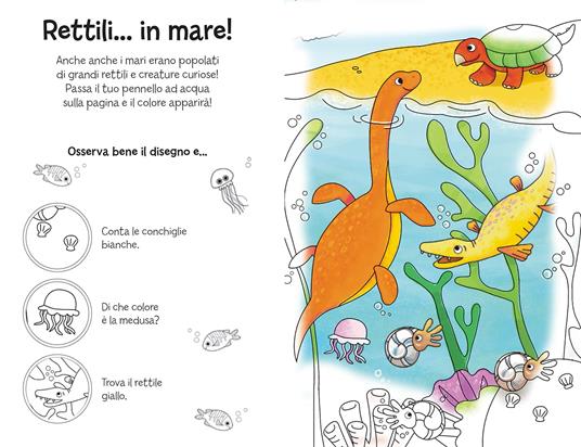Il mondo dei dinosauri. Ediz. a colori. Ediz. a spirale. Con pennello magico ad acqua - 3