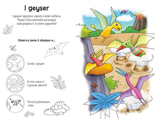 Il mondo dei dinosauri. Ediz. a colori. Ediz. a spirale. Con pennello magico ad acqua - 4