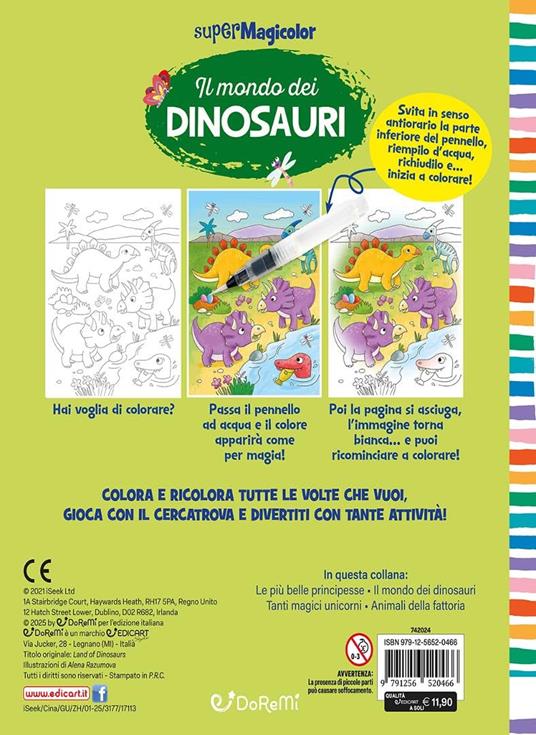 Il mondo dei dinosauri. Ediz. a colori. Ediz. a spirale. Con pennello magico ad acqua - 5