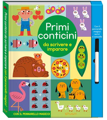 Primi conticini da scrivere e imparare. Scrivi cancella & riscrivi. Ediz. a colori. Con pennarello cancellabile - copertina