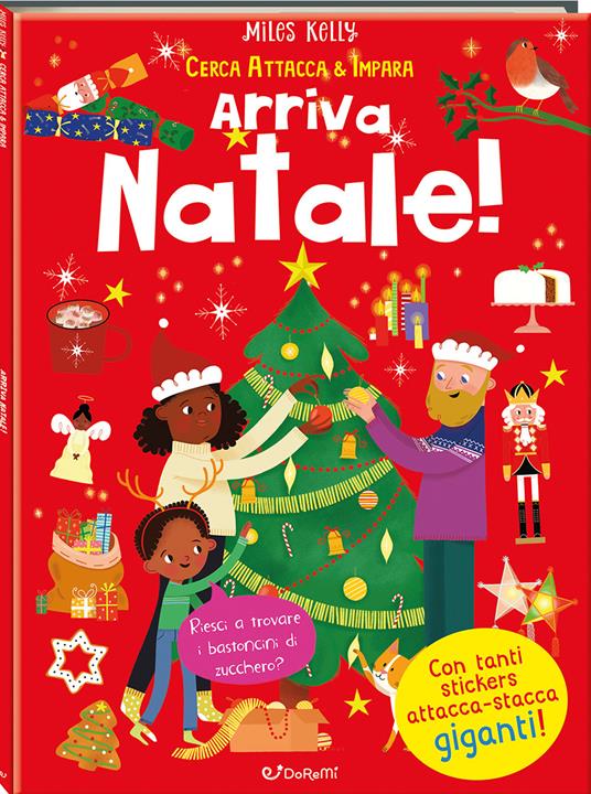 Arriva Natale! Cerca attacca & impara. Ediz. a colori - copertina