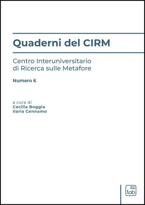 Quaderni del CIRM. Centro Interuniversitario di Ricerca sulle Metafore. Vol. 6 - copertina