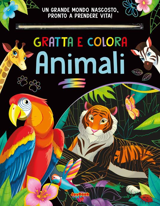 Animali. Gratta e colora. Ediz. a colori - copertina
