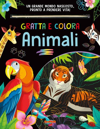 Animali. Gratta e colora. Ediz. a colori - copertina