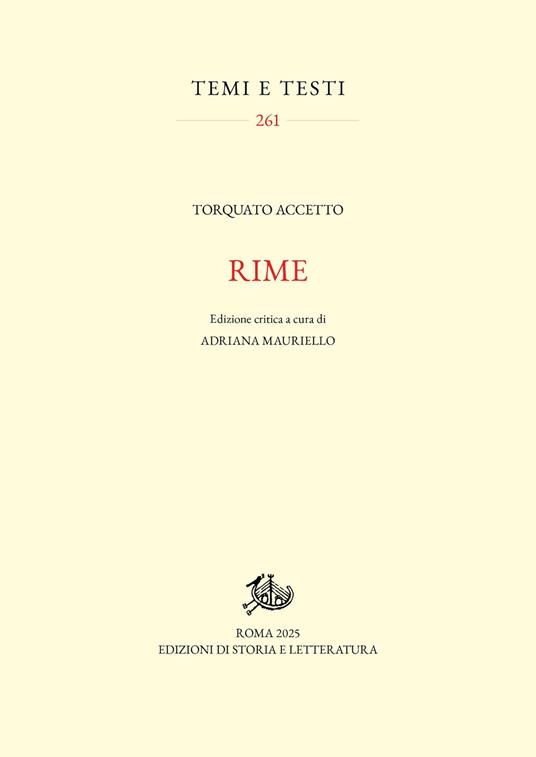 Rime. Ediz. critica - Torquato Accetto - copertina