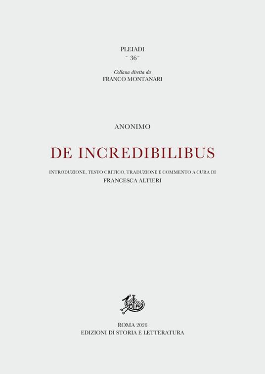 De incredibilibus - Anonimo - copertina