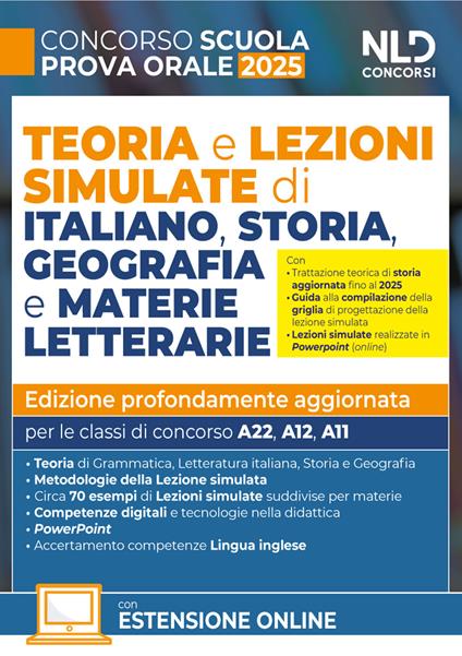 Concorso scuola 2025. Lezioni simulate di italiano, storia e geografia e materie letterarie 2025 per la prova orale del concorso. Nuova ediz. Con espansione online - copertina