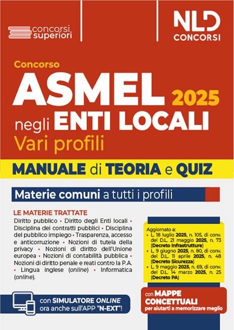 Manuale Concorso Asmel 2025. Teoria e quiz. Nuova ediz. Con simulatore online - copertina