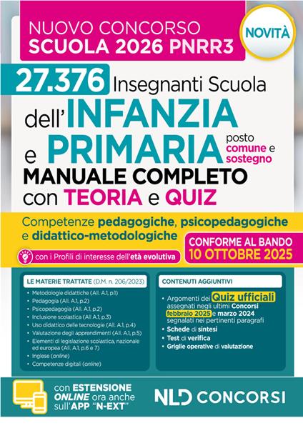 Concorso scuola PNRR3. Manuale infanzia e primaria con teoria e test di verifica per il concorso scuola Infanzia e Primaria 2025-2026 - copertina