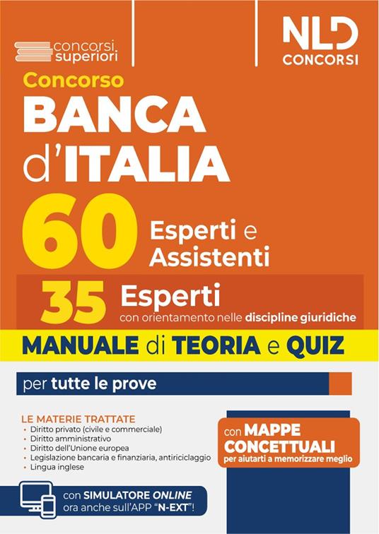 Concorso 60 unità Banca d'Italia. 35 posti per esperti con orientamento nelle discipline giuridiche. Manuale di teoria e quiz. Nuova ediz. - copertina