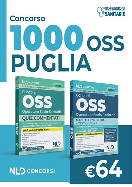 Concorso OSS Puglia. Kit Manuale + Quiz commentati per la preparazione al concorso 2025. Nuova ediz. - copertina